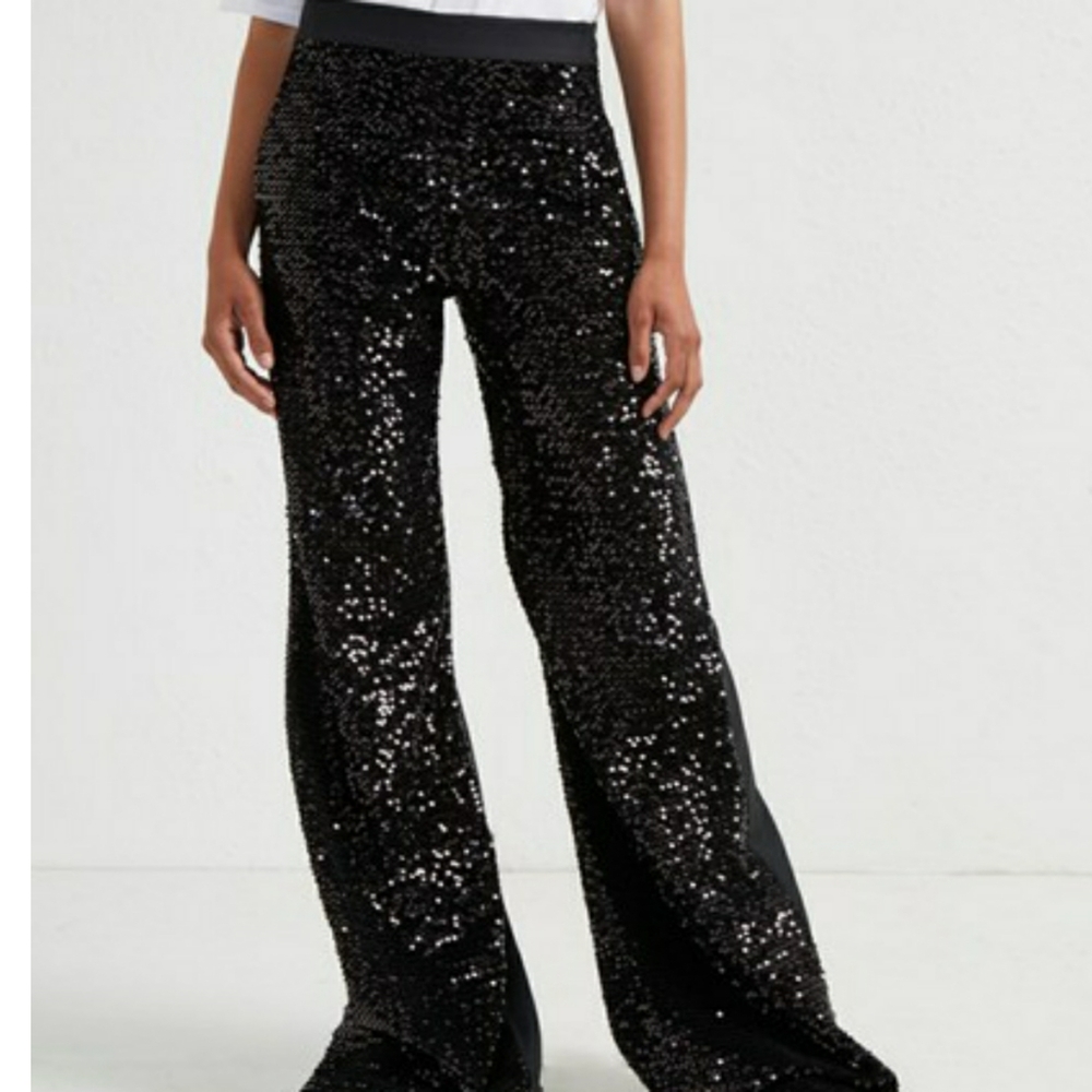 French Connection Alodia Sequin Flared Trousers - Picture 2 of 14